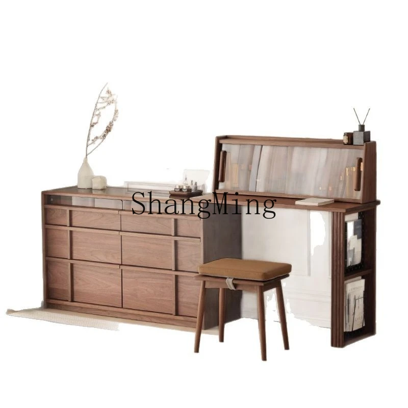 

ZYY bedroom chest integrated dresser pure solid wood master bedroom minimalist bone line makeup table