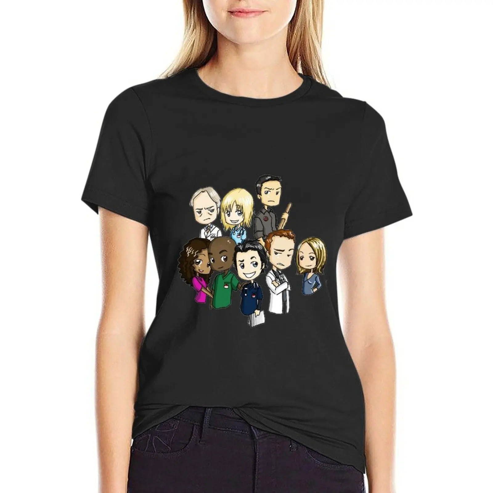 Scrubs T-Shirt summer tops Aesthetic clothing animal print shirt for girls anime clothes summer blouses woman 2024