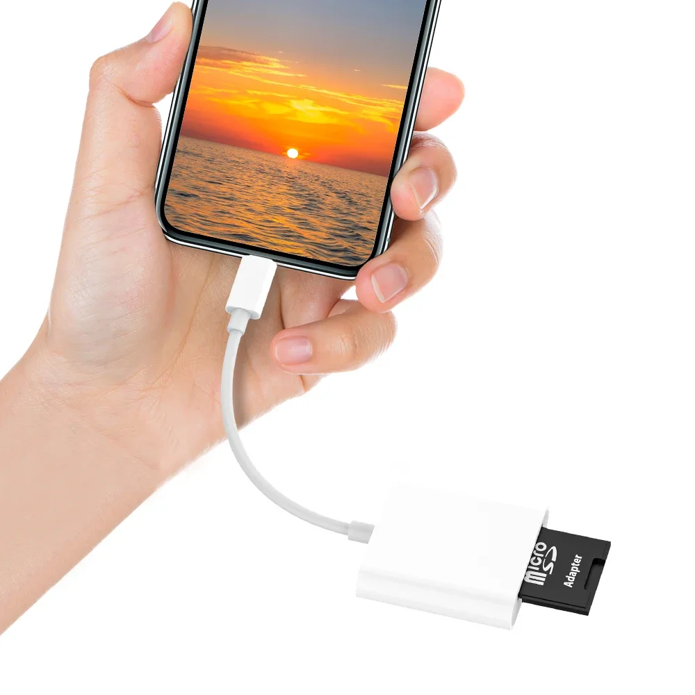 Original อุปกรณ์ภายนอก Plug and play 2 ใน 1 Micro TF SD การ์ดสําหรับโทรศัพท์มือถือโน้ตบุ๊ค PC SD Card Reader สําหรับ IOS iphone/ ipad
