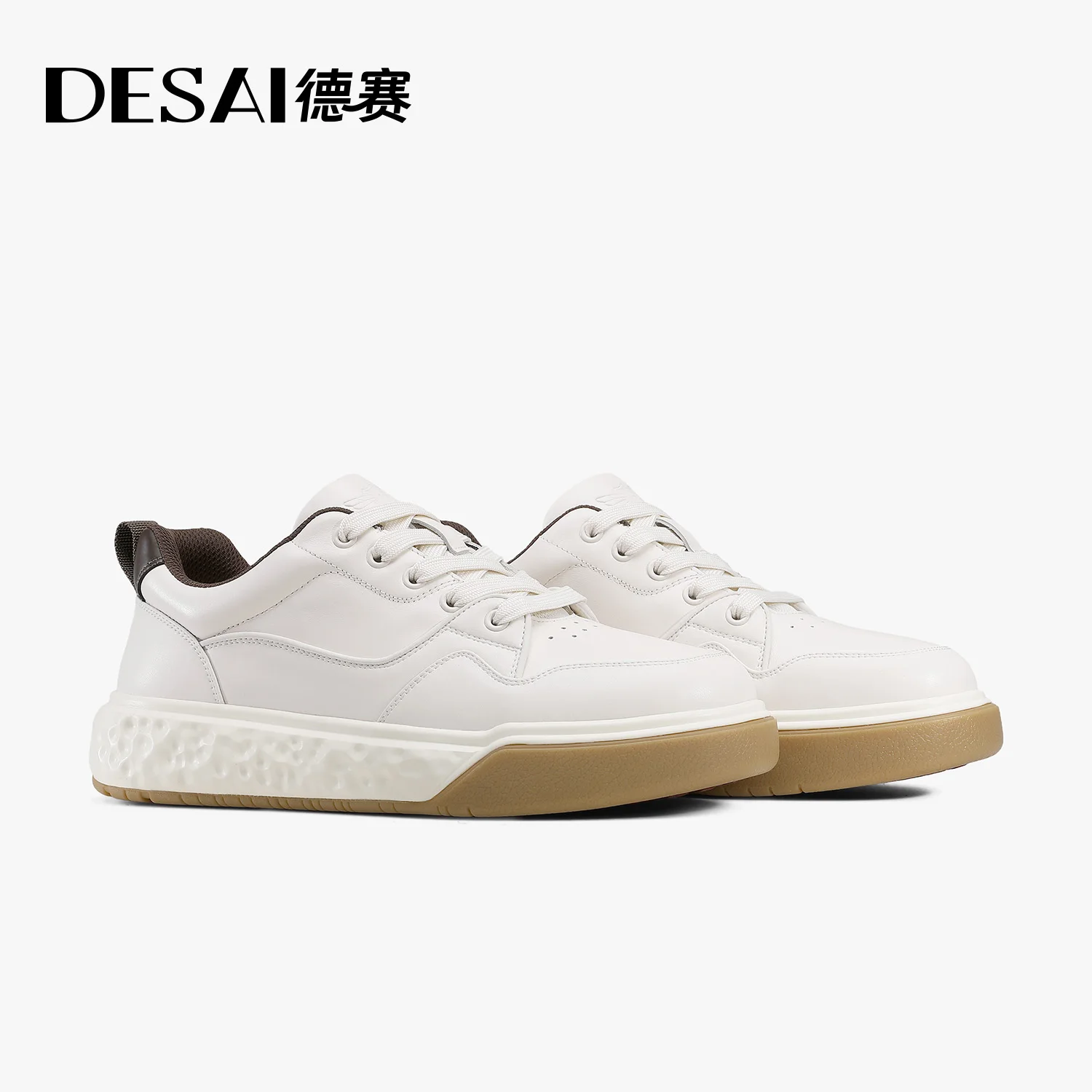 

DESAI Retro casual board shoes for men, lightweight genuine leather, anti slip soft soled sports shoes for men