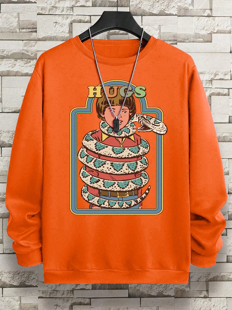 The Intimate Embrace Of Venomous Snakes Hoody Man Creativity Loose Hoodies Vintage O-Neck Sweatshirt Oversized Loose Clothing