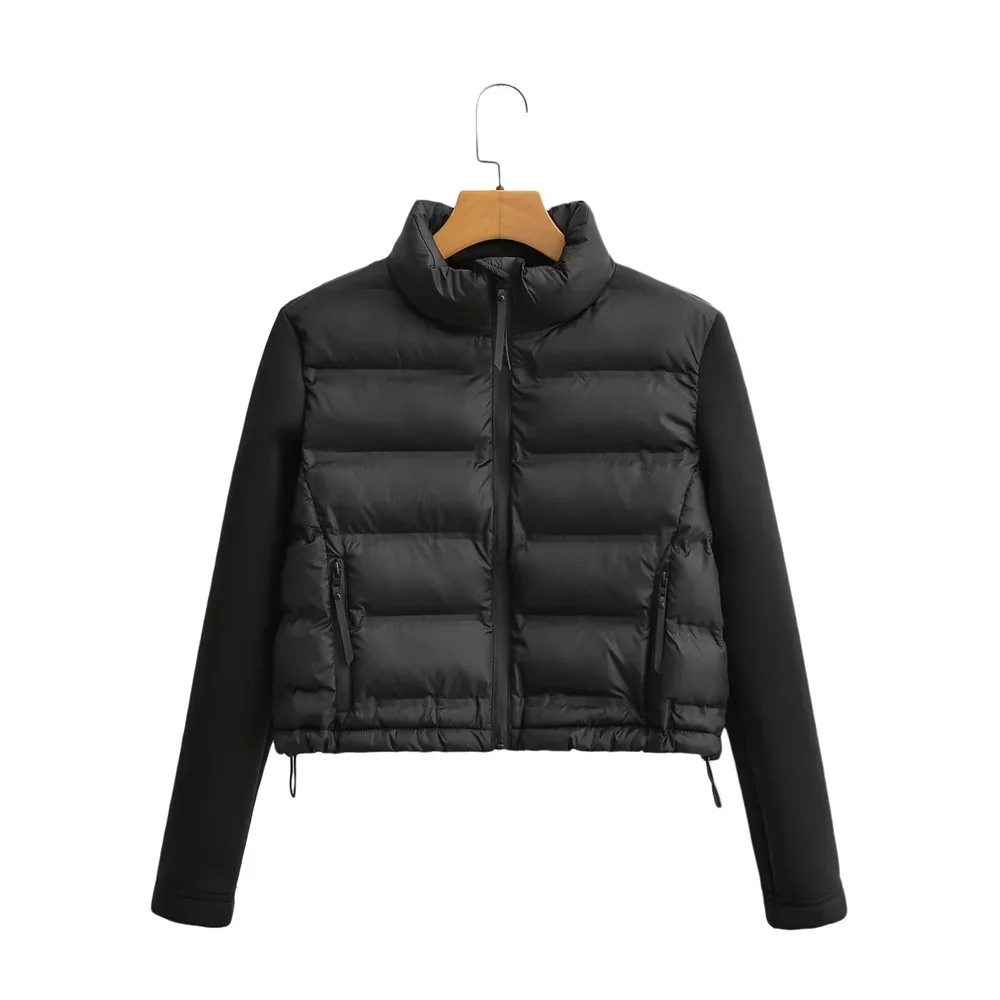 

autumn and winter new women's clothing European and American style fashionable versatile splicing short cotton jacket