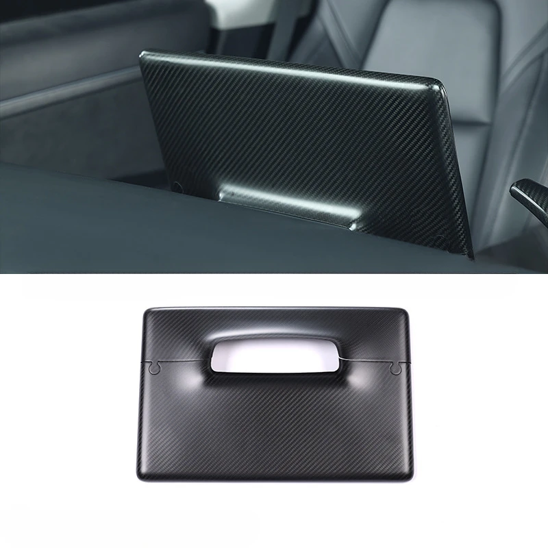 Screen Back Cover for Tesla Model Y/3/3+ Highland 2024 Real Carbon Fiber 3K 240G Handmade Navigation Frame Screen Cover Stickers