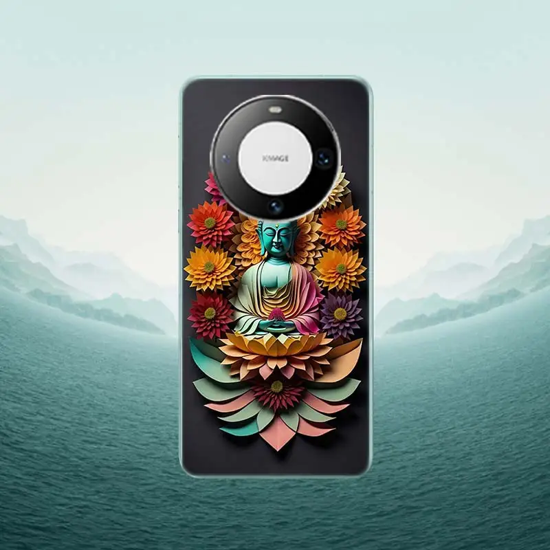 Origami Paper Cuttings Buddha Phone Case For Huawei P40 Lite P50 Pro P30 P20 P10 Y5 Y6 Y7 Y9 2019  Mate 30 20 Pro 10 Lite Cover