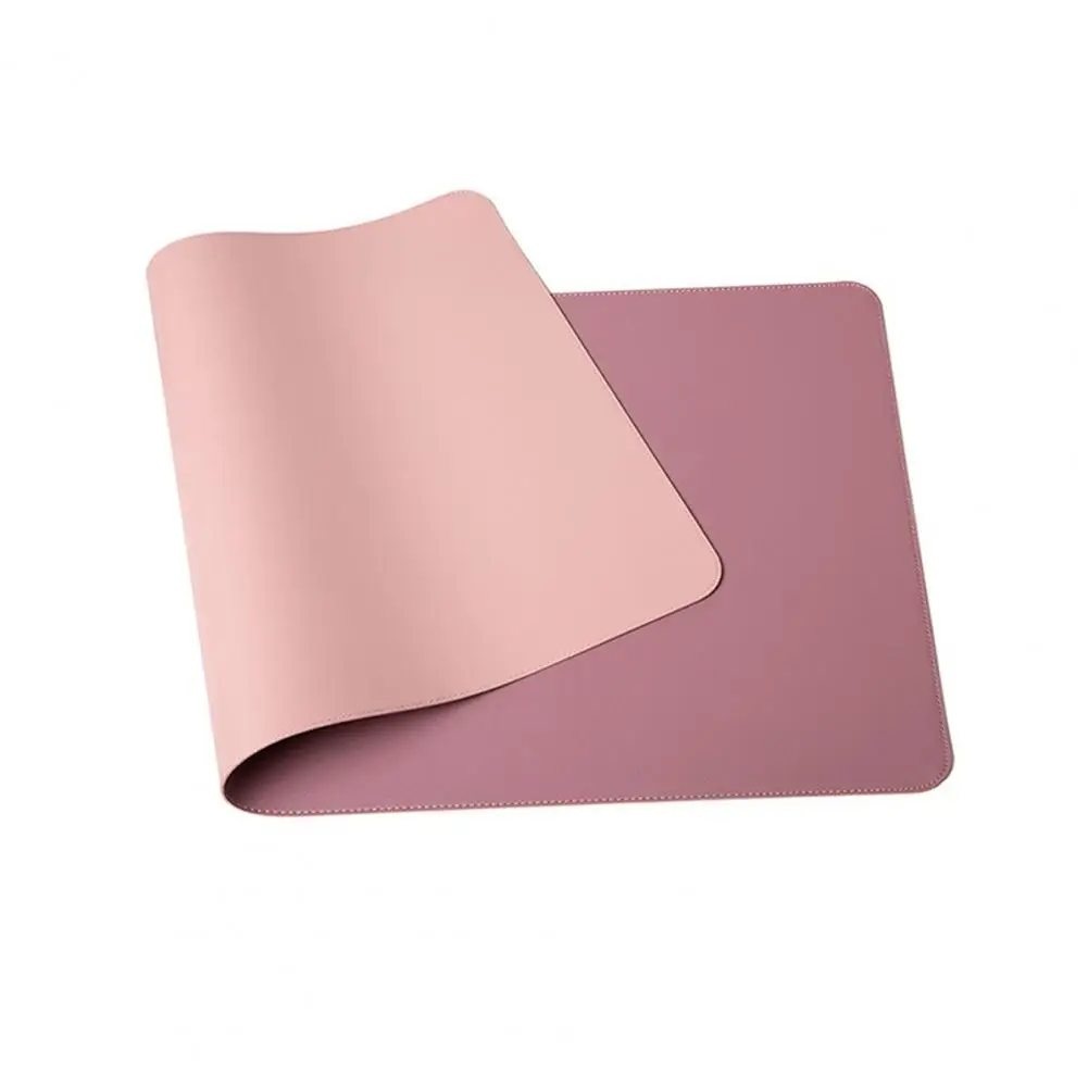 Stain Resistant PVC Mouse Pad Strap Design Faux Leather Decorative Smooth Surface Mouse Cushion Desk Gaming Keyboard Mat