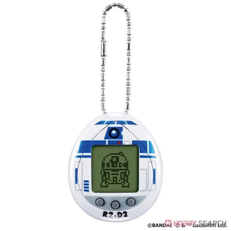 Bandai-Mini consola interactiva de Star Wars para niños, juguete nostálgico para mascota Virtual, Original, R2-D2, Tamagotchi, Anime blanco y azul