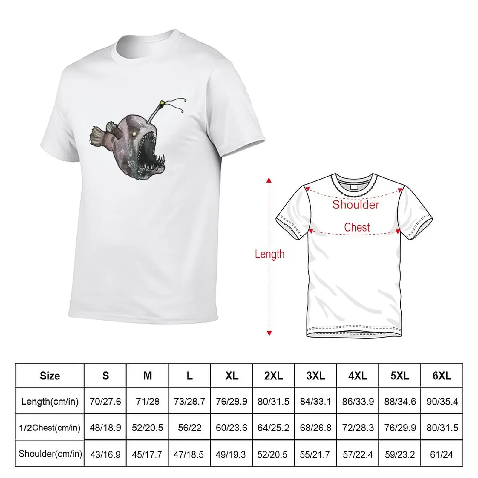 Pointy-Toothed Deep Water Friend T-Shirt vintage t shirts aesthetic clothes oversized t shirt Blouse anime shirts men