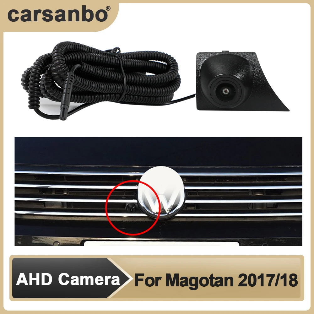 Car AHD Front View OEM Camera HD Night Vision Fisheye 150° Chrome Camera for VW 2017/18 Magotan Parking Monitoring System