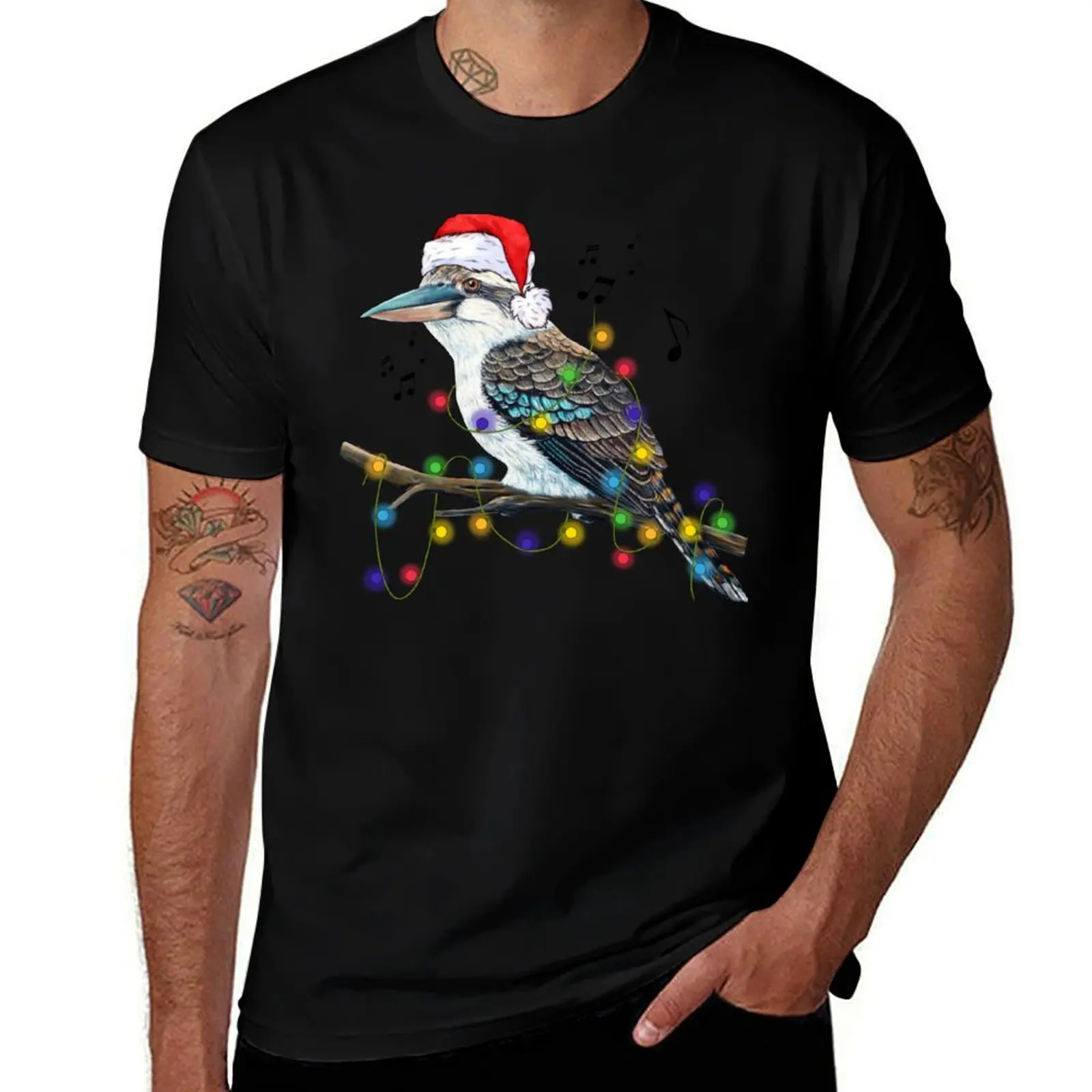 Extra festive kookaburras - Xmas kookaburra Christmas Australia Men Woman kids T-Shirt Basic Plain Tee for Spring and Summer