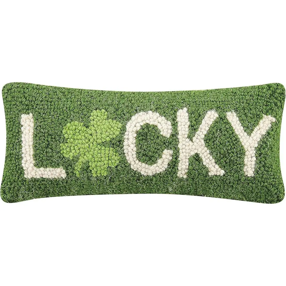 

12-дюймовая декоративная подушка из шерсти и хлопка Lucky