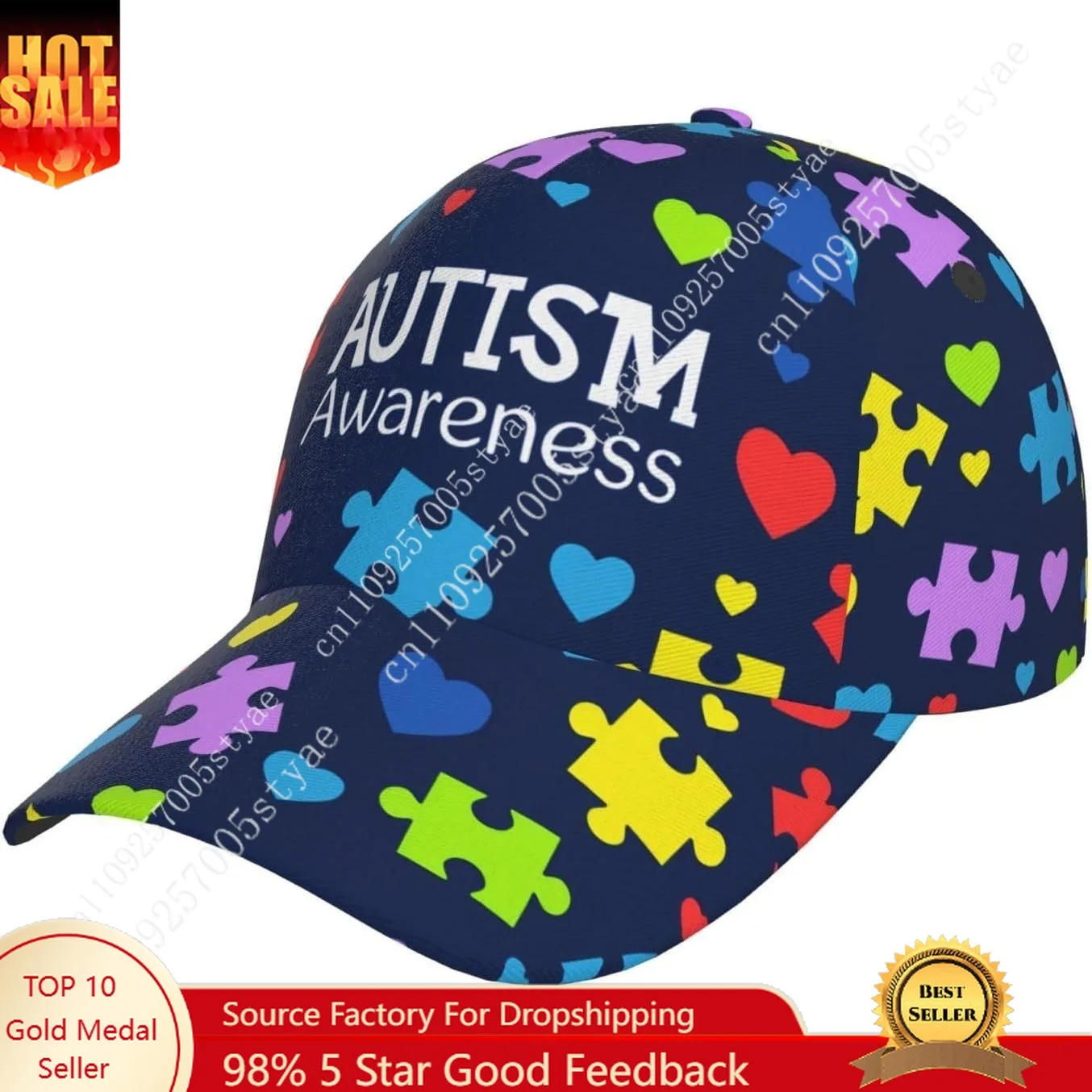 

Autism Hats Men Women Autism Awareness Baseball Cap Fashion Sunhat Adjustable Hip Hop Dad Hats Trucker Caps Casual Snapback Hat