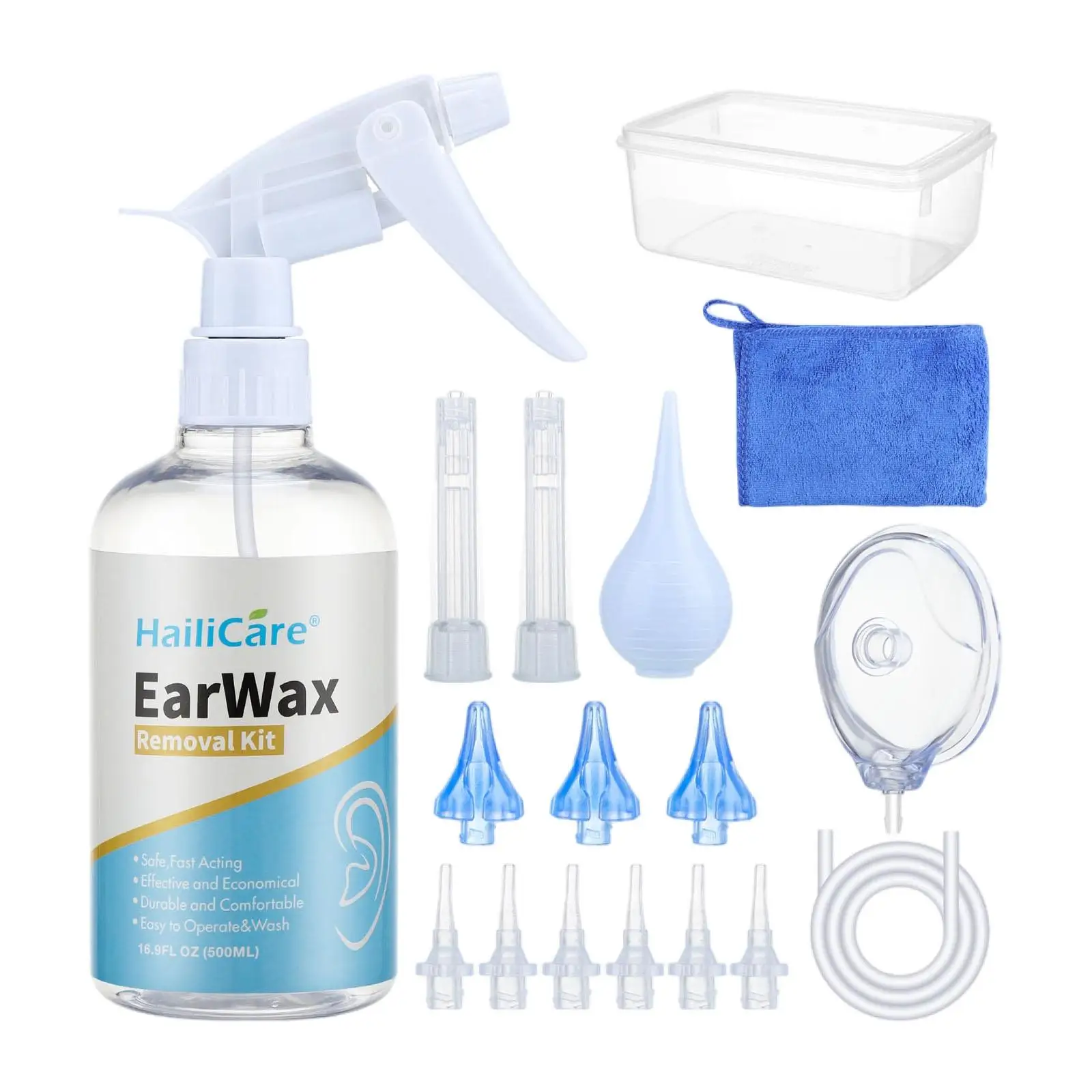 Ear Wax Removal Tool for Adult Kid Ear Care Wash Bottle with Sprayer Flushing System Ear Irrigation Kit Ear Cleaner Syringe Kit