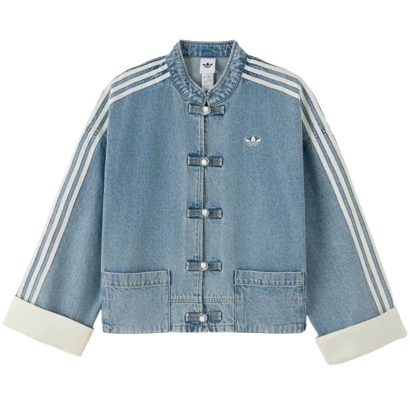 Adidas (Adidas) Trefoil Women's Denim Jacket New Chinese Style Blue Clothing Ky5743