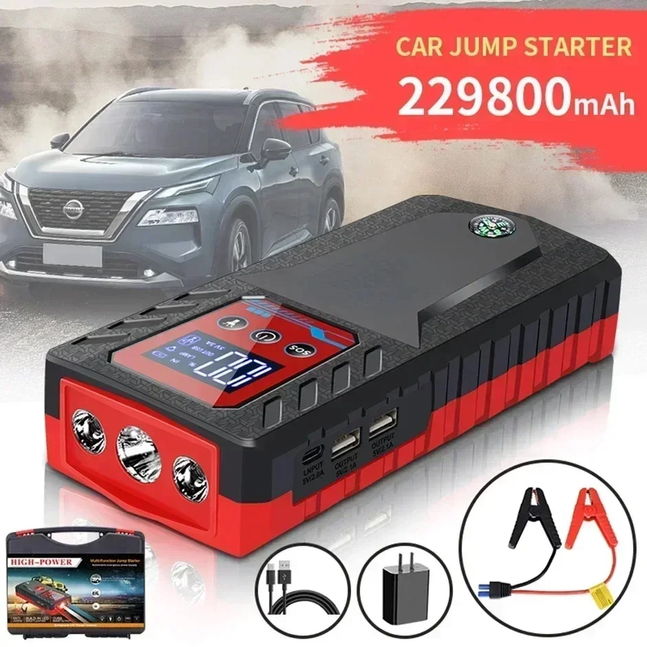 229800mah 12V Car Jump Starter Automobile Emergency Booster Starting Device Power Bank Diesel Gasoline Articles For Cars