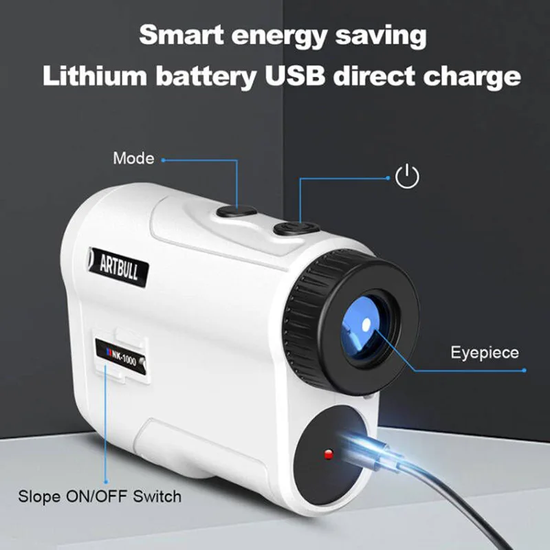 

Laser Golf Telescope Rangefinder 650M Charging with Screen Lock Flag Vibration Slope Repair Switch