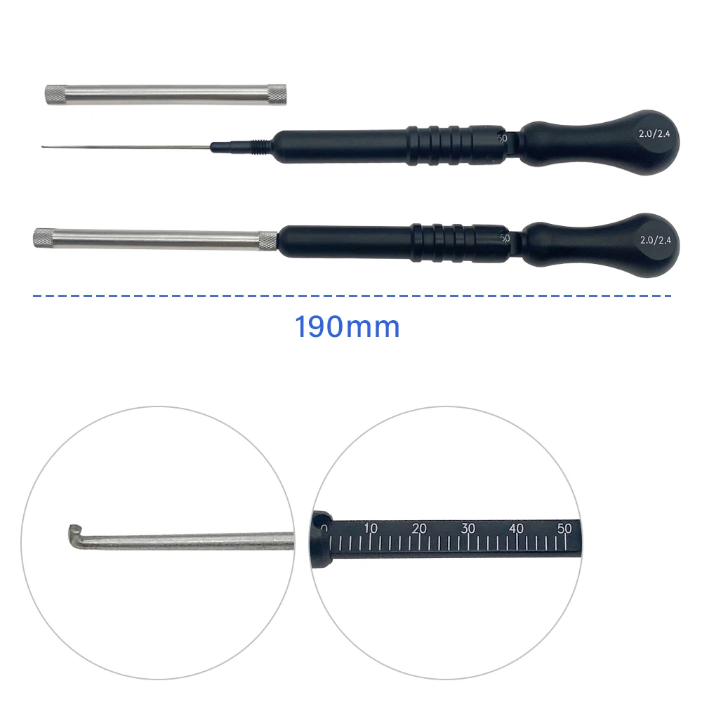 2.0-2.4mm Depth Gauge ScrewsMeasuring Ruler Orthopedic Screw Plate Depth Measurement Tool