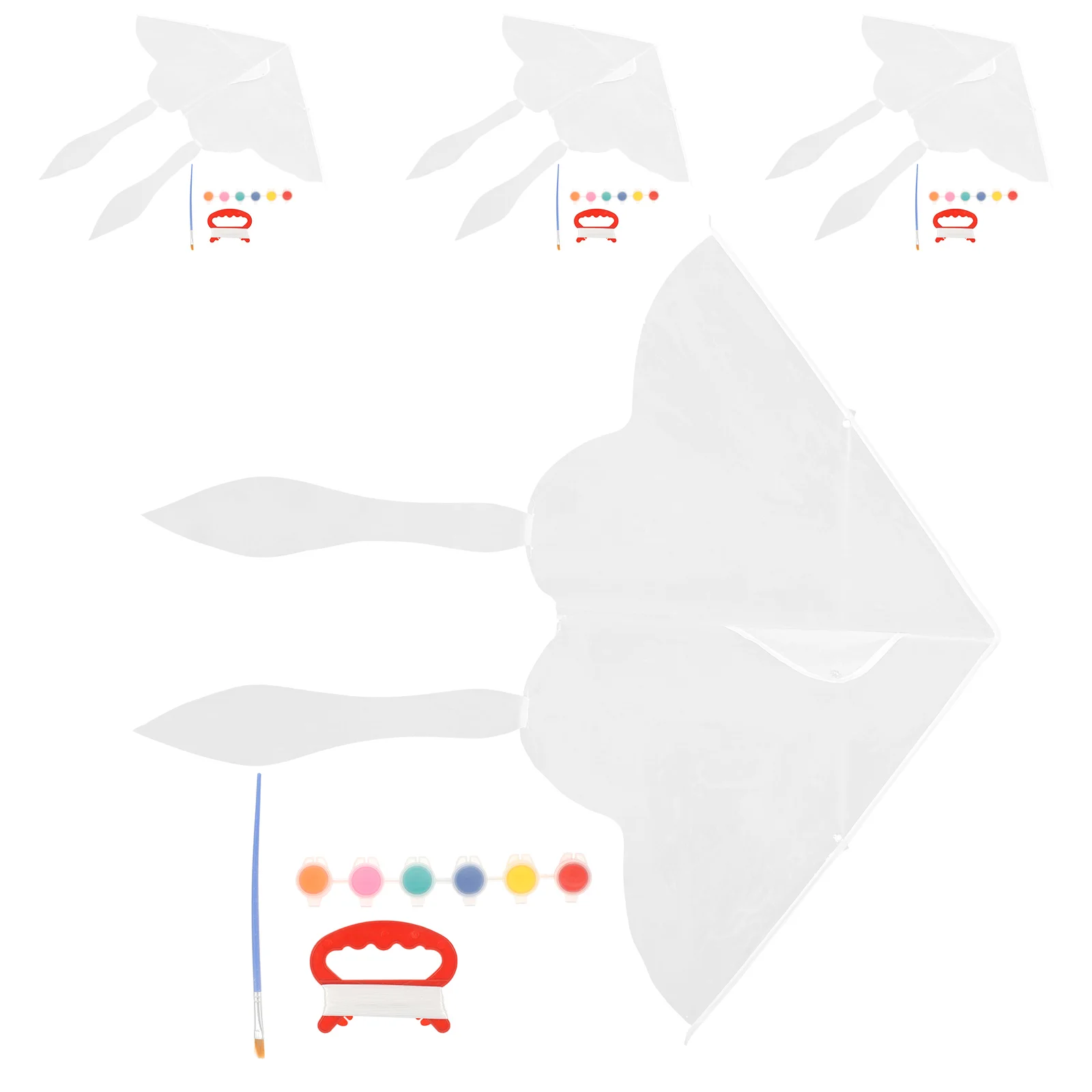 4 Sets leeres Drachen-Spielzeug für Kinder, Form-Graffiti-Drachen, DIY-Kunst, Malerei, Färbung, Flug