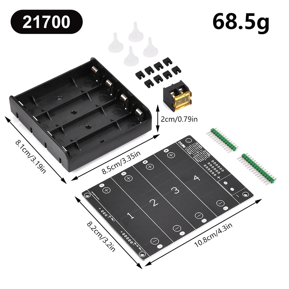 18650/21700 opakowanie na baterie futerał do przechowywania 3.7V 7.4V 11.1V 14.8V 1S/2S/3S/4S 18650/21700 Power Bank Cases pojemnik na baterie