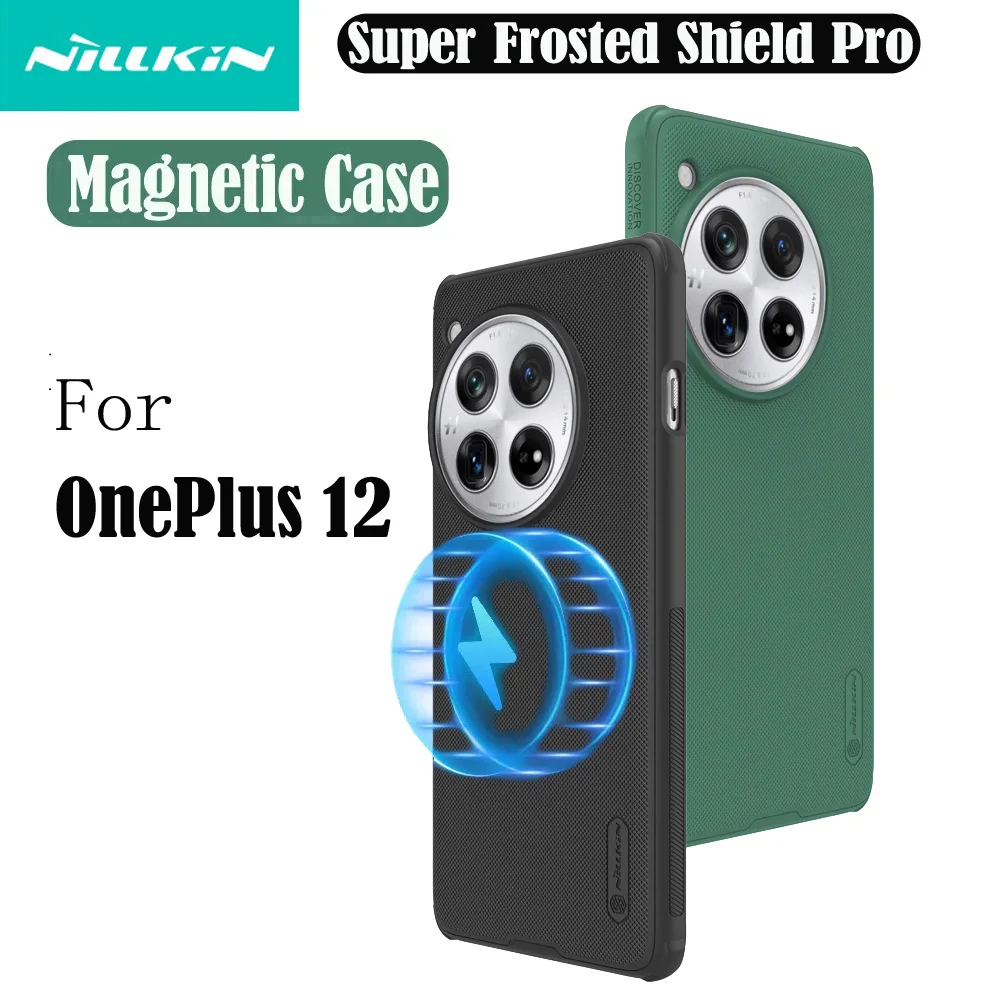 For OnePlus 12 MagSafe Case Nillkin Frosted Shield Pro Shockproof Magnetic Charging Case TPU PC Cover For OnePlus12 One Plus 12