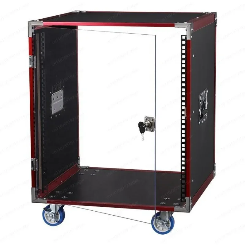12U Amplifier Rack Case, 9mm Plywood with Metal Ball Corners, Rolling ATA Flight Case for Touring