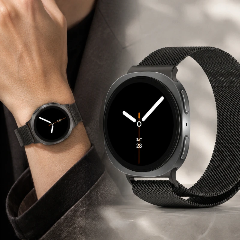 Milanese Magnetic Loop for Samsung Galaxy Watch 8 9 40/44mm Strap Metal Mesh Wrist Band for Samsung Galaxy Watch 8 Classic 46mm