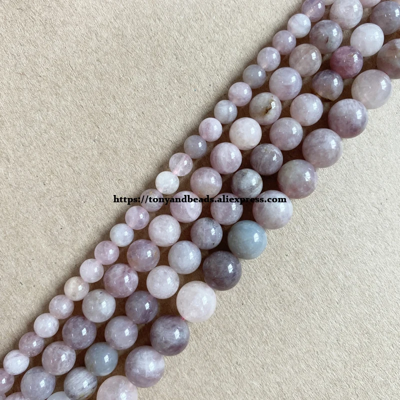 Genuine Semi-precious Natural A Quality Madagascar Purple Rose Quartz Stone Round Loose Beads 6 8 10mm For Jewelry Making DIY