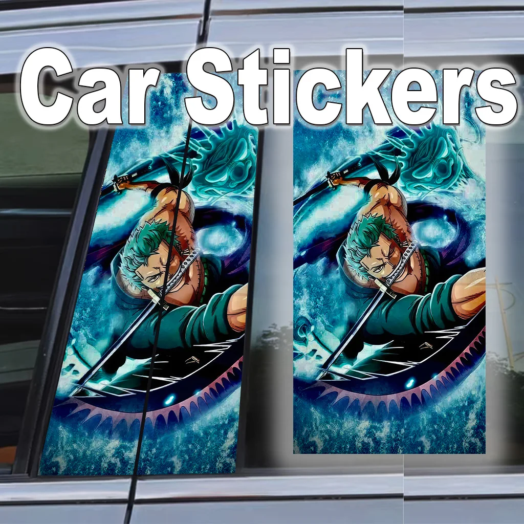 

Zoro B Pillar Sticker One Piece Self-adhesive Poster Car Decal Waterproof Peel Stick Scratch Resistant Anime JDM Accessories