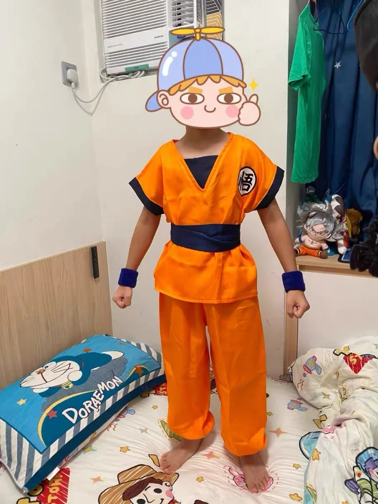 Anime Dragon Ball Kids Costume Son Goku Gui Cosplay Clothing Children'S Day Halloween Performance Outfit Chrismas Gifts Hot