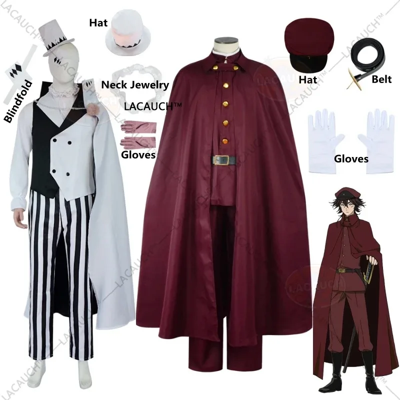 Anime Bungou Stray Dogs 4th Season Nikolai Gogol Cosplay Costume Saigiku Jouno Genichirou Fukuchi Teruko Okura Halloween Uniform view 2