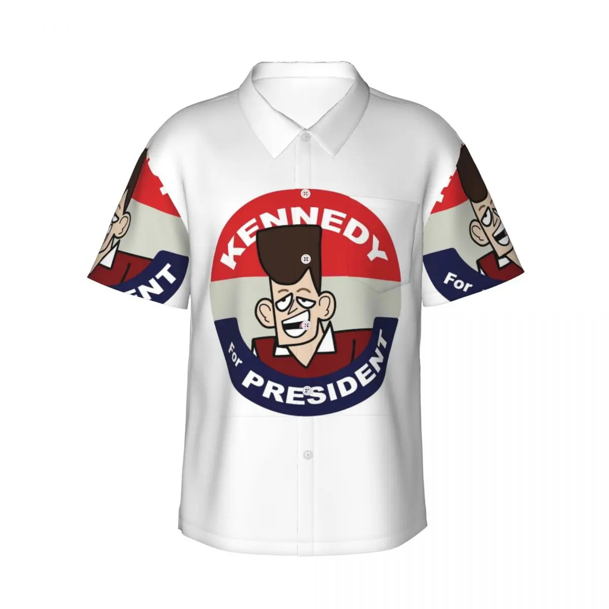 

Мужские рубашки Clone High Jfk, гавайская рубашка с коротким рукавом, модные топы с лацканами для летнего пляжа