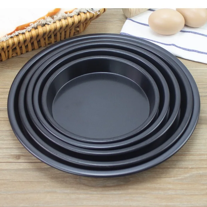 1pcs Round Pizza Plate Multi-function Baking Tools Non-stick Mold Pan Carbon Steel Cake Baking Dish 6 8 9 10 Inch Kitchenware