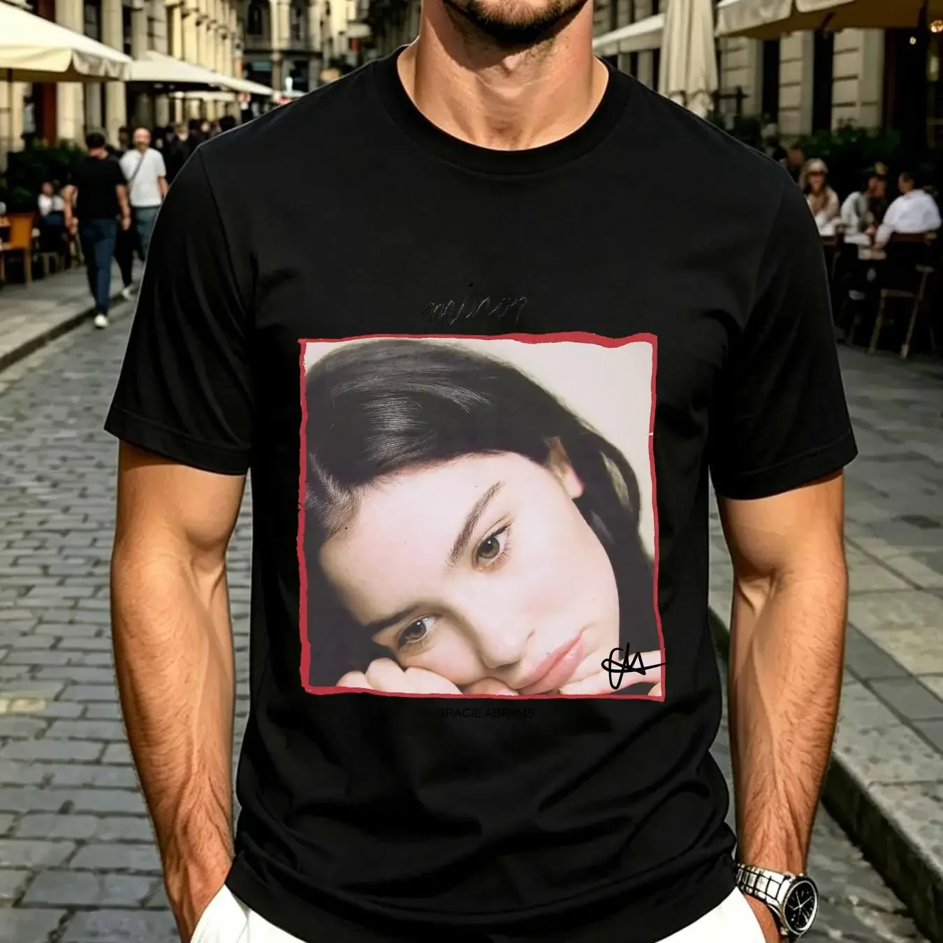 washed T Shirt New Gracie Abrams Minor Cotton For Fan White All Size GC377 vintage Washed homme Casual Unisex fashion graphic