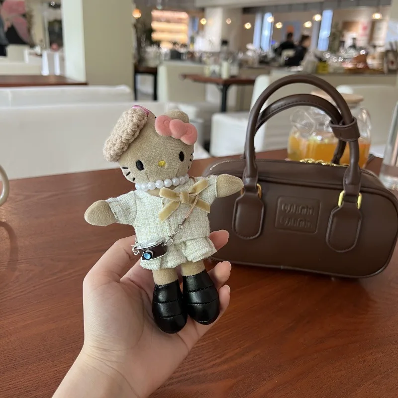 سانريو مرحبا كيتي الساحرة الأسود الدانتيل نفخة تنورة طويلة أرجل الأسود كيتي المفاتيح DIY قلادة الأزياء حقيبة التبعي لطيف هدية #6
