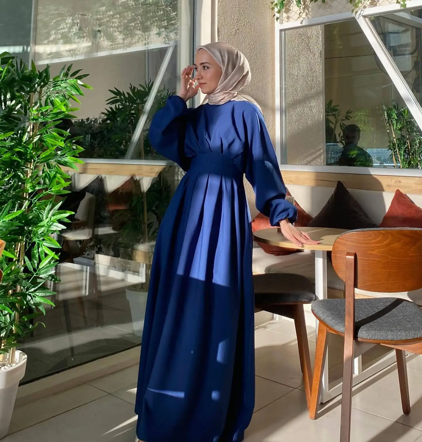 

Ramadan Elegant Abaya Femme Musulmane Modest Dress Dubai Turkey Tunic Kaftan Caftan Muslim For Women Vestido Islam Maxi Robe