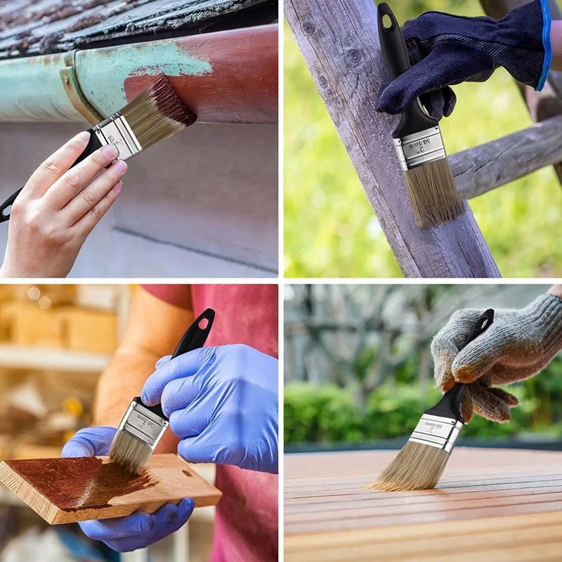 فرش طلاء مسطحة بمقبض بلاستيكي لطلاء ذاتي الصنع ، أدوات احترافية ، 2 بوصة ، 10 بوصة معالجة