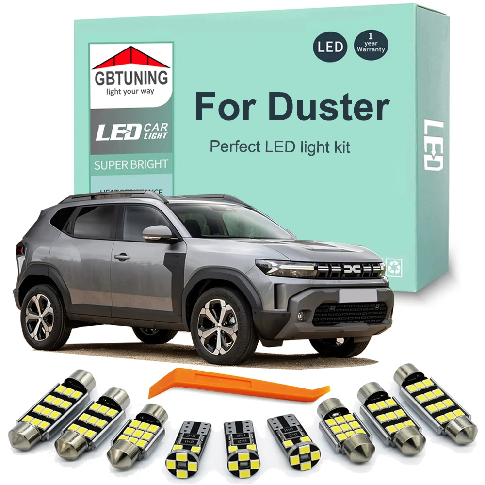 Canbus Fehlerfreies LED-Innenraum-, Karten- und Kofferraumbeleuchtungs-Kit für Dacia Duster 2010-2025
