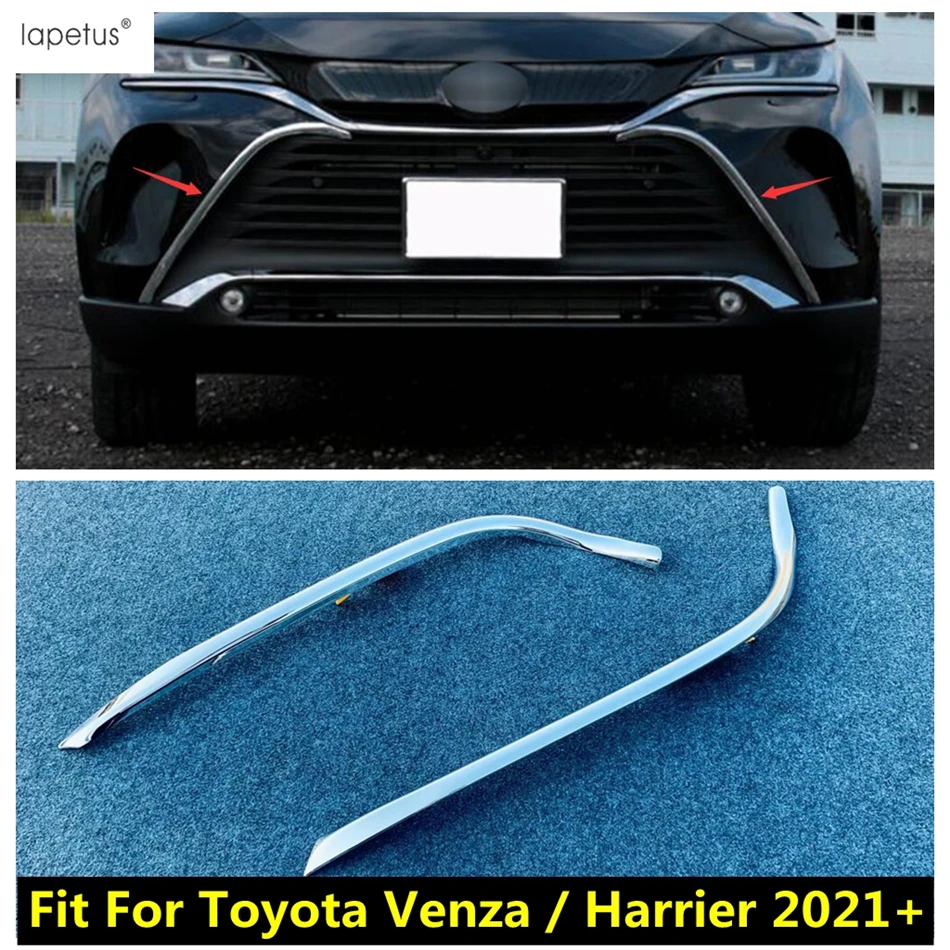 Front Hood Middle Grille Grill Decoration Strip Cover Trim For Toyota Venza / Harrier 2021 - 2024 Chrome Exterior Accessories