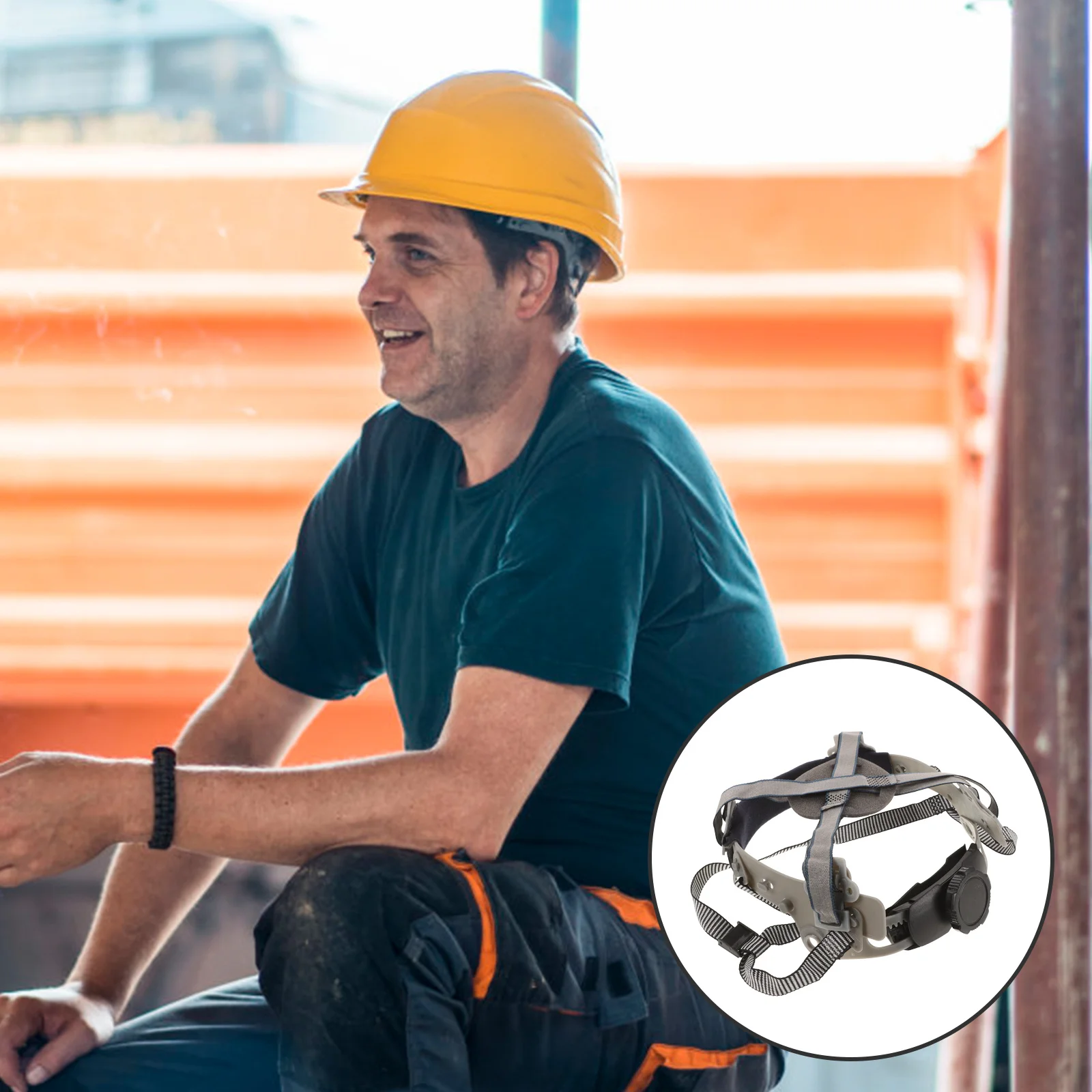 

Hard Hat Liner Replacement Foldable Hard Hat Suspension Insert Durable Safety Liner Adjustable Chin Strap for Work