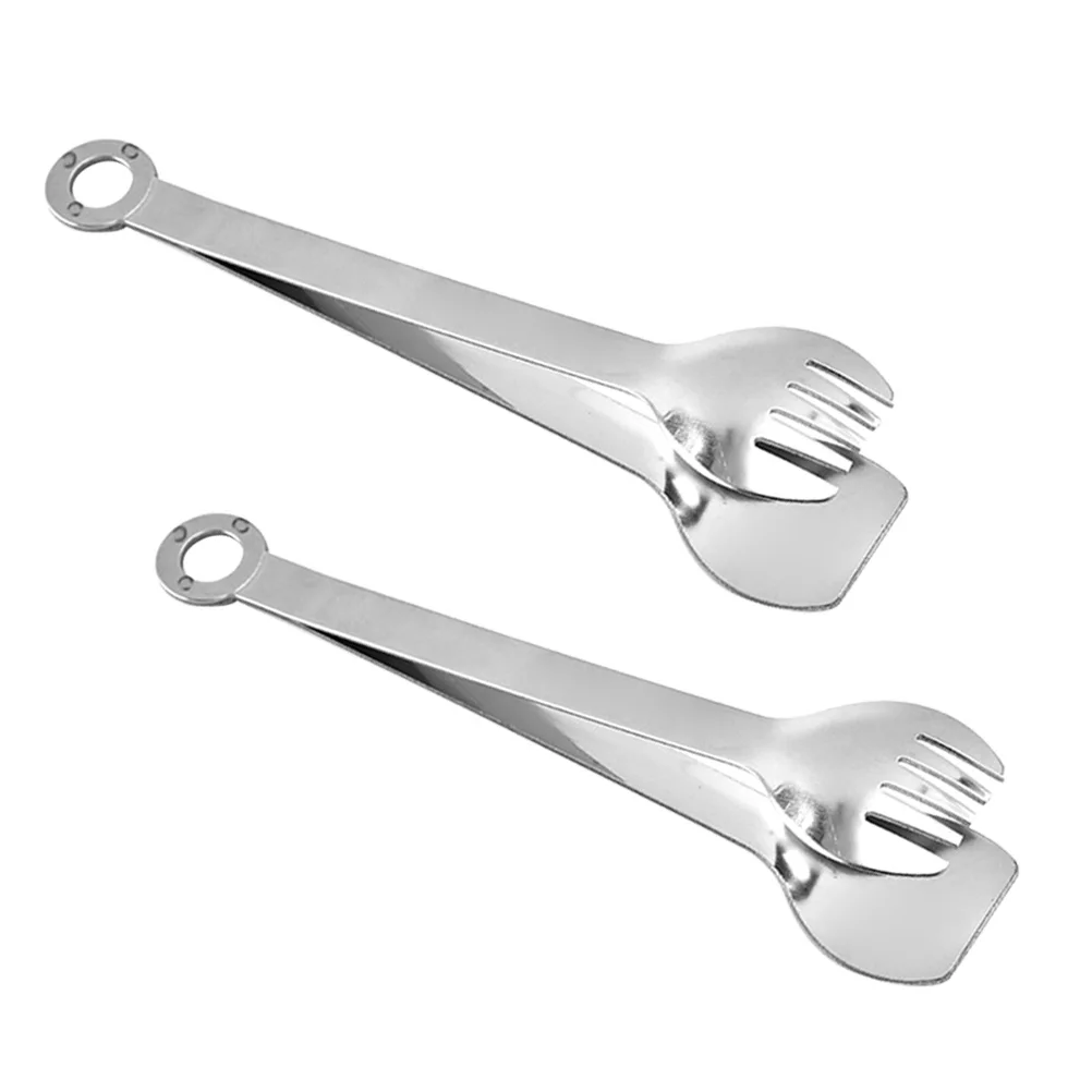 

2pcs Mini Serving Tongs Stainless Steel Ice Sugar Cube Lemon Tong Safe AntiRust For Party BBQ Home Kitchen Use