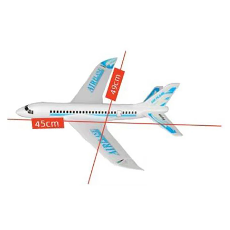 طائرة شراعية رمي يدوية 49*45 سنتيمتر-طائرة رغوية كبيرة للأطفال للعب في الهواء الطلق ، لعبة طائرة شراعية سهلة الطيران لألعاب الفناء الخلفي وأنشطة الحديقة