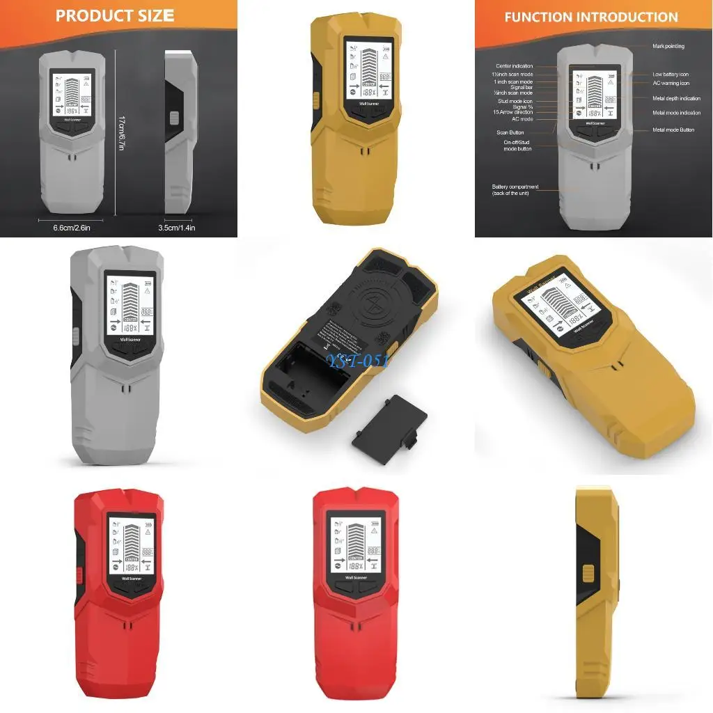 

E15A Professional Wall Studs Scanner With Metal AC Wire Detection For Renovations Projects Locating Buried Metal Renovations