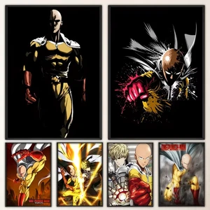 O-One P-Punch Man Affiches d’anime Imprimées Affiches Peinture murale Chambre Salon Bar mural Restaurant 8 meilleures affiches de ventes One Punch Man - No 1