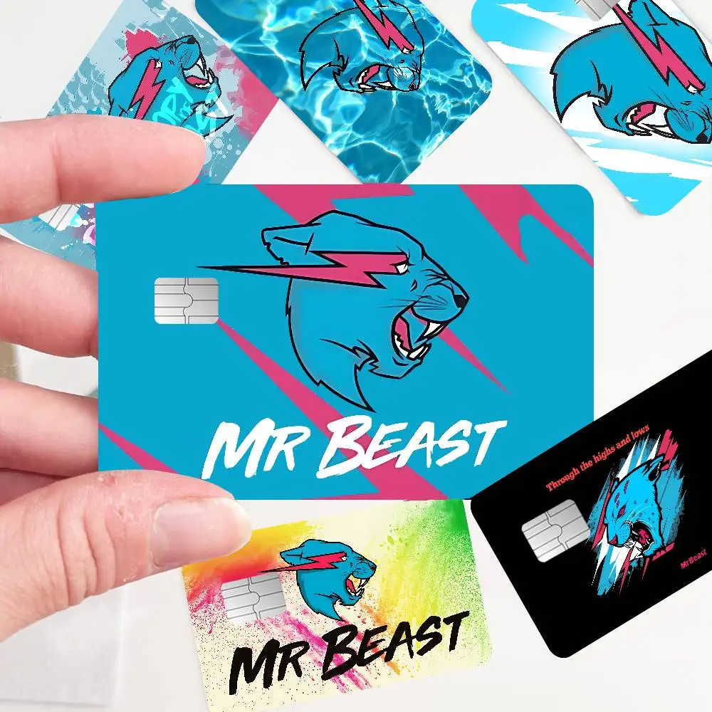 Internet Celebrity Mr B-Beast Fashion Matte Gold Silver Black Matte Film Skin Sticker Tape For Bank Credit Debit Card