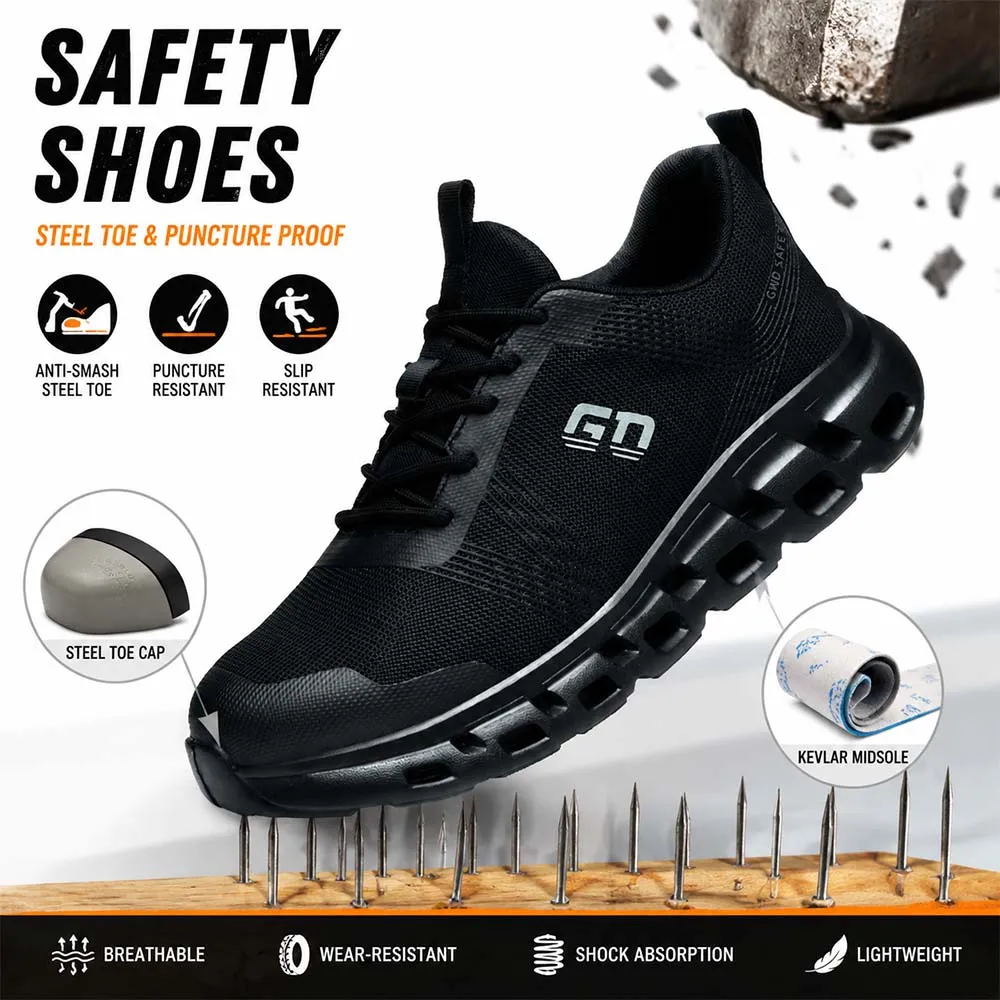 Men's Impact Resistant Safety Shoes, Anti Slip, Puncture Resistant, And Smash Resistant Safety Shoes, Construction Work Shoes