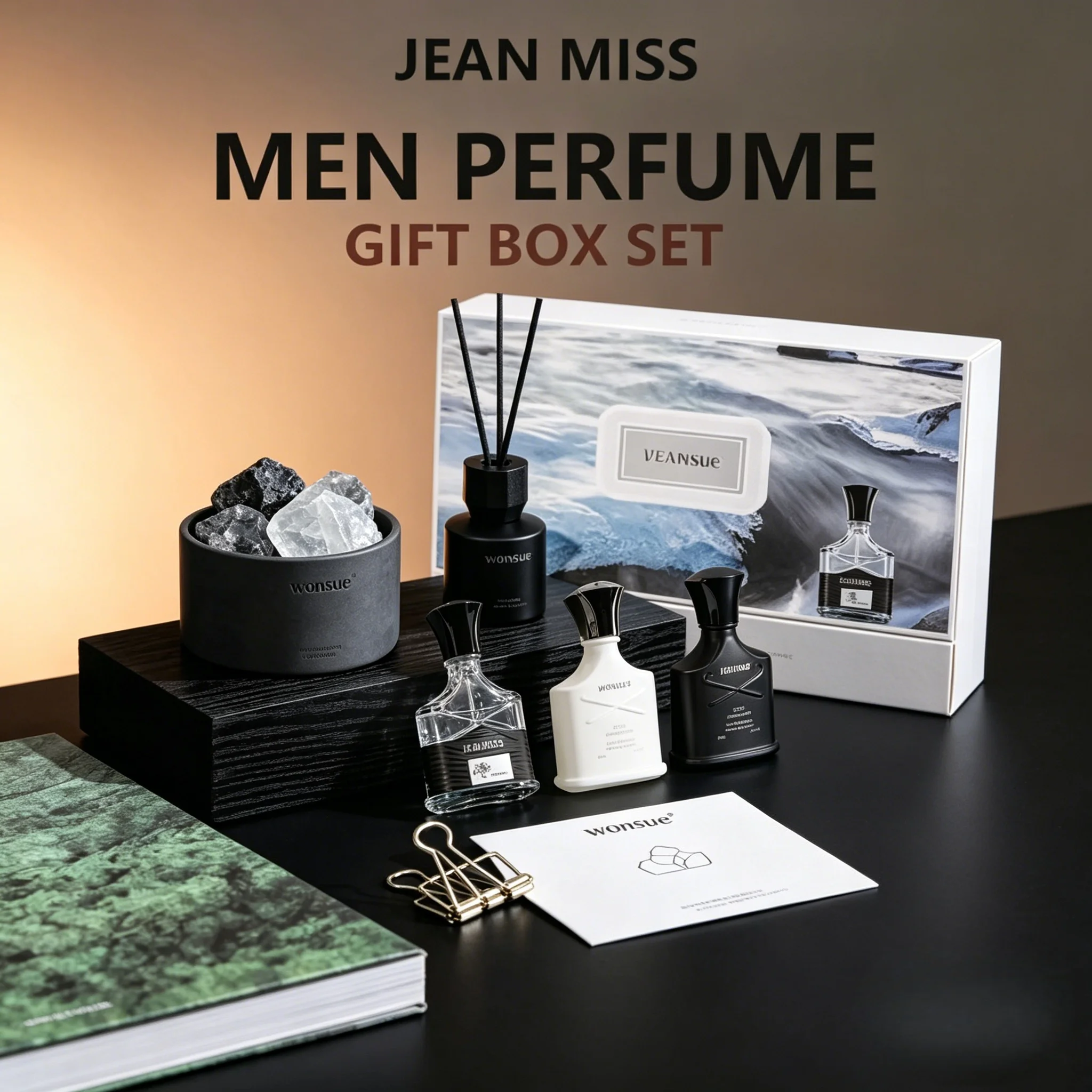 

90ml long-lasting fresh cologne, three-piece men's perfume gift set, classic masculine fragrance
