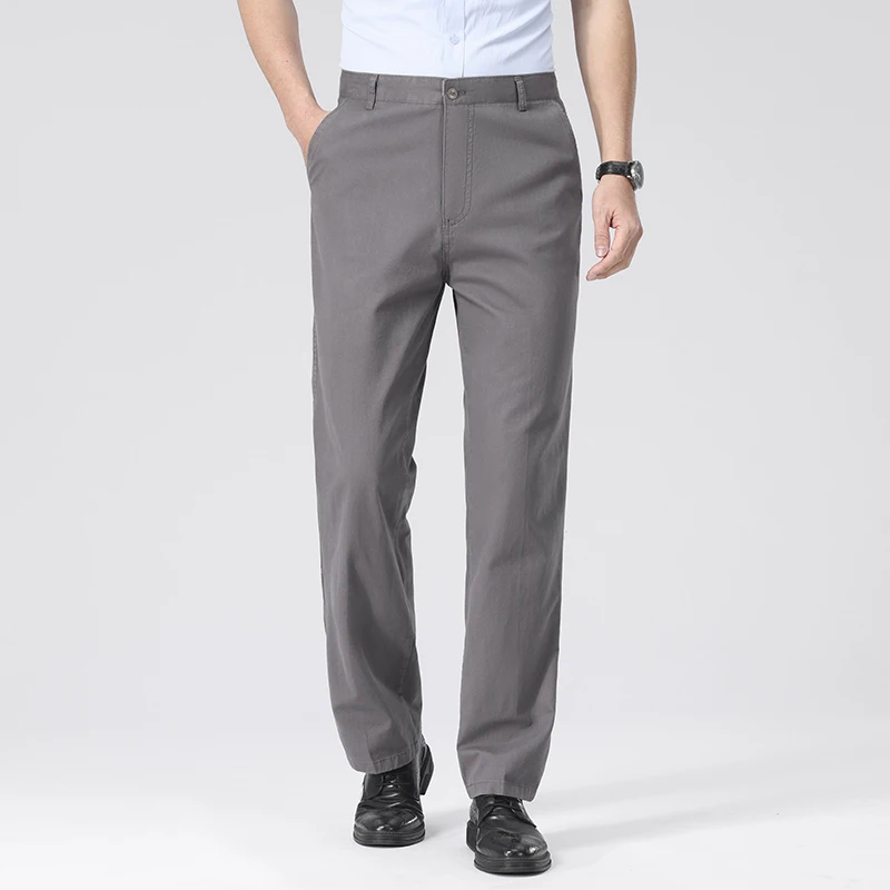 Premium Baumwoll-Bürohosen für Herren Bügelfrei Pflegeleichter Stoff Gürtelkompatibles Design Tägliche Casual-Event Lange Hosen – Detail 22