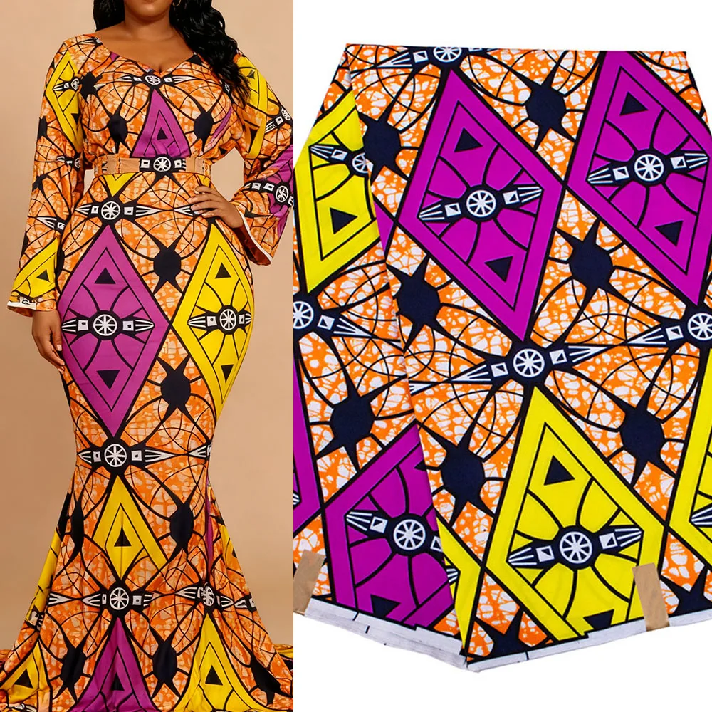 

Fashion African Wax Lace Fabric Material For Ankara Traditional Clothing Dress Making, Craft Sewing Supplies