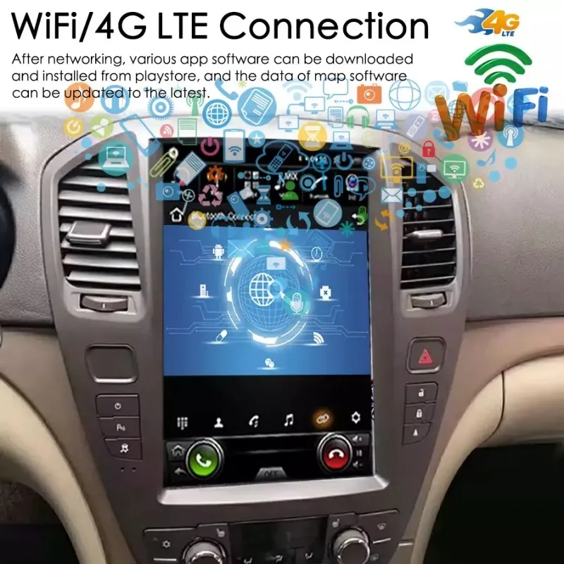 راديو السيارة لأوبل إنسيجنيا وبيوك ريجال 2008-2013 مشغل وسائط متعددة لاسلكي 2 DIN يعمل بنظام أندرويد 15 شاشة Carplay أوتوماتيكية تعمل باللمس 4G #5