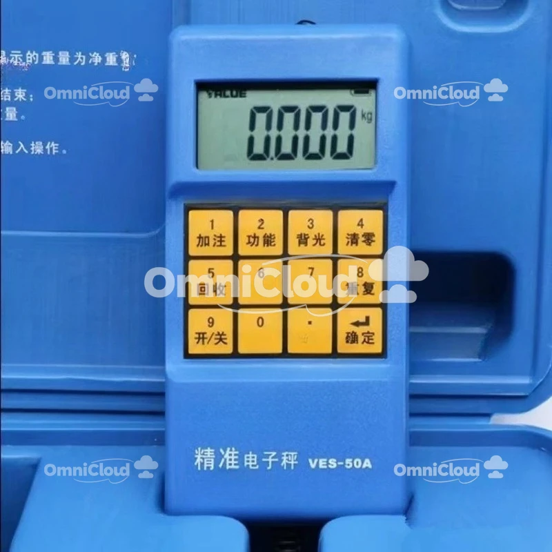 VES-50A/100B Manual Refrigerant Recovery Scale High Precision Metal Freon Quantitative Filling Electronic Balance 9V