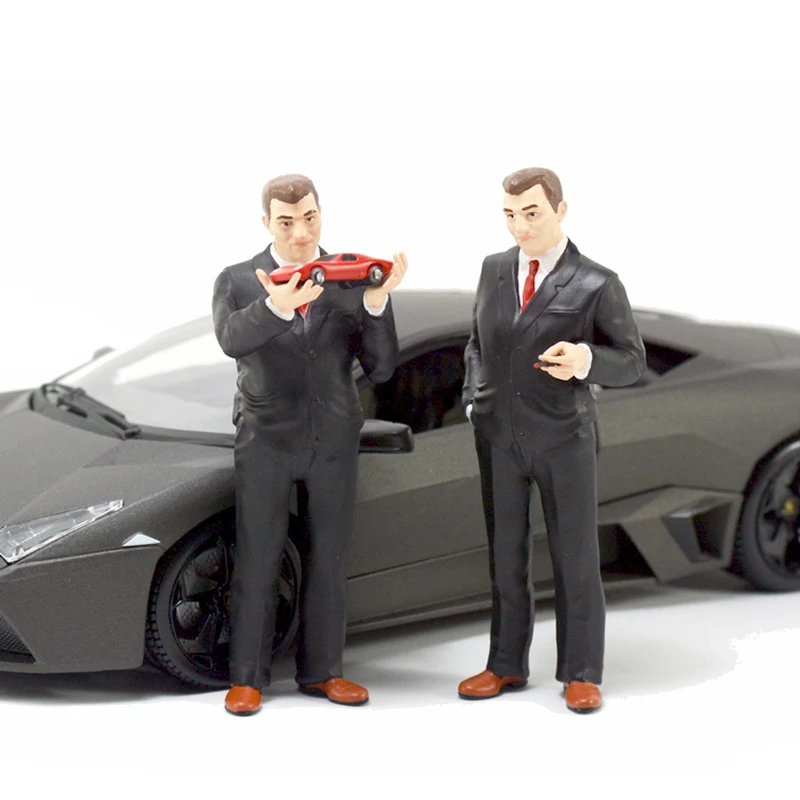 

1/18 Scale Model 1 Pcs Luxury Sports Car Saleman Action Figure Scene Accessory Display Resin Dolls Toys Collection Gifts Fans